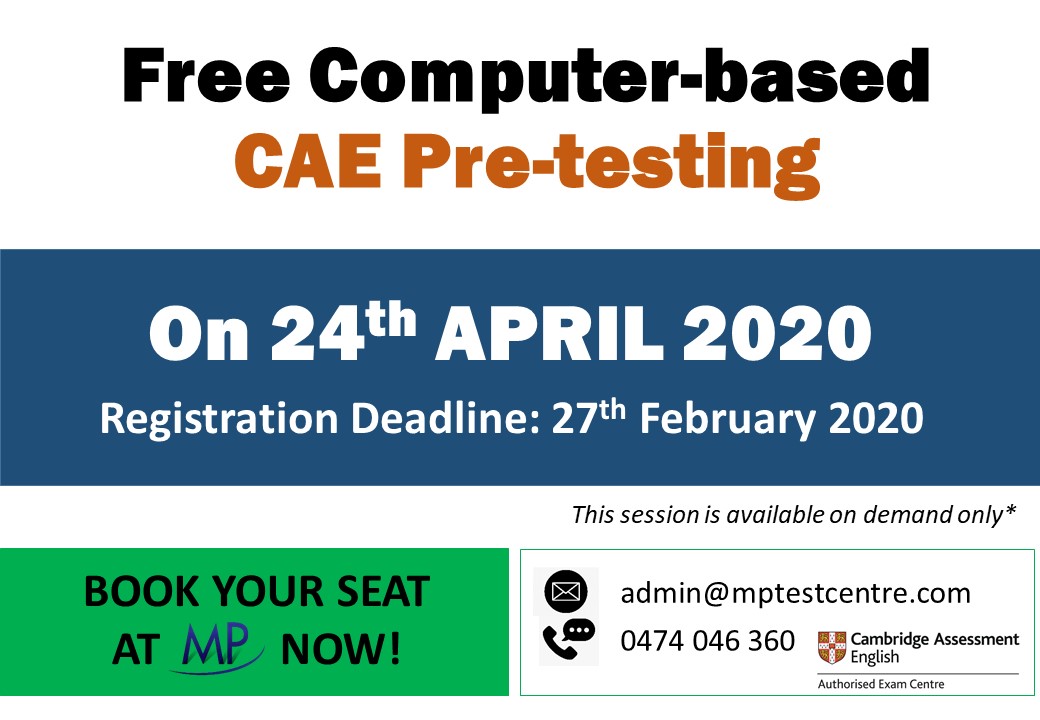 Free pre-testing is available now for booking!